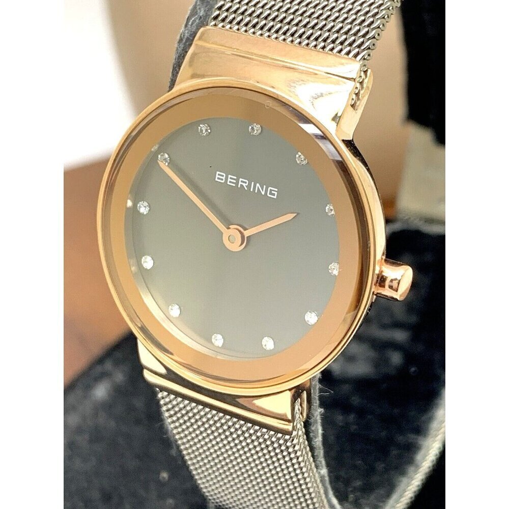 Bering Women's Watch 10126-369 Quartz Rose Gold Gray Dial Petite 25mm Me…